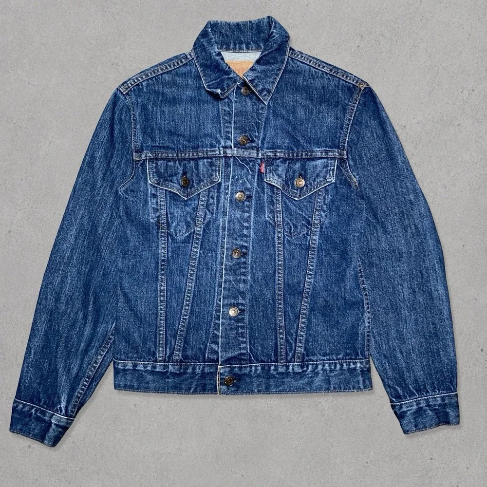 Vintage Early 70s Levi's Denim Trucker Jacket Size 36 USA Made Factory Code 52
